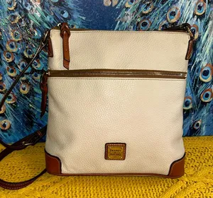 Dooney & Bourke Vintage Beige Pebbled Leather Crossbody thumbnail 1