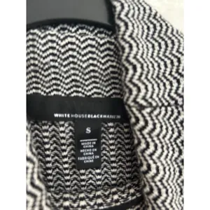 White House Black Market Chevron Knit Turtleneck Short Sleeve Top Black White S‎ thumbnail 6