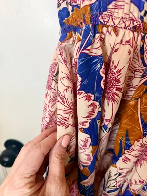 Band Of The Free Free People Blouson Mini Floral Multicolor Short Sleeve Dress S thumbnail 8