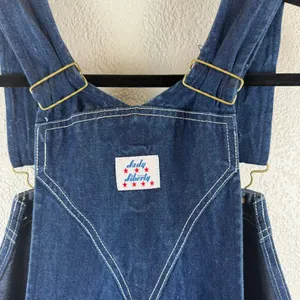 Liberty Denim Overalls — Women's Size 20‎ Tall Green Zip Accent Carpenter Style thumbnail 11