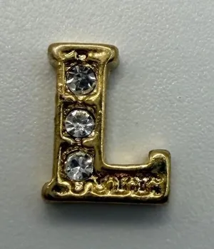 Origami Owl Floating Locket Charm Initial Letter L Gold Tone Rhinestone thumbnail 1