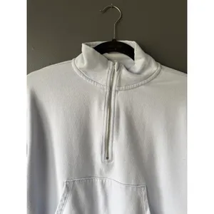 Aerie Light Blue Quarter-Zip Pullover Sweatshirt with Kangaroo Pocket thumbnail 3