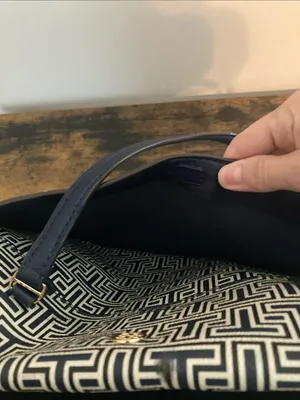 Tory Burch Black and White Signature Geometric Tote thumbnail 12