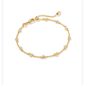 Haven Gold Crystal Heart Delicate Chain Bracelet thumbnail 3