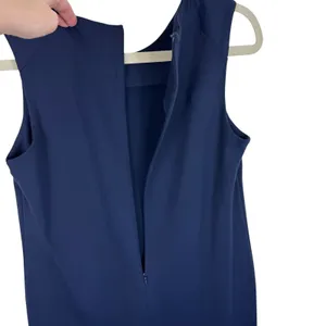 Donna Ricco Navy‎ Blue Nylon Sleeveless Stretchy Knee Length Sheath Dress Size M thumbnail 3
