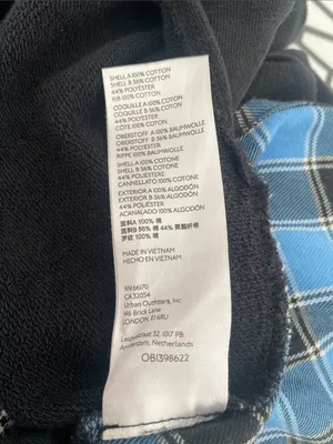 Anthropologie Pilcro Crew Neck Sweatshirt Tartan Swing Back Top Black Blue LARGE thumbnail 4