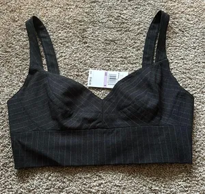MICHAEL Pinstripe Stretch Flannel Wool Bra Top thumbnail 1