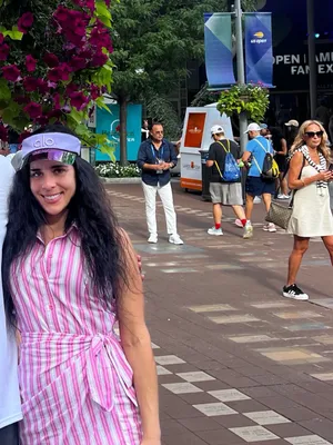 Mango Pink purple and White Striped Button-Up dress small 6 perfect for US open thumbnail 5
