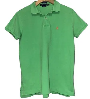 Ralph Lauren Vintage Women’s Size S Green Short Sleeve Cotton Polo Shirt thumbnail 1