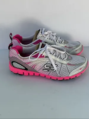 Skechers White and Hot Pink Women's Running Shoes thumbnail 4