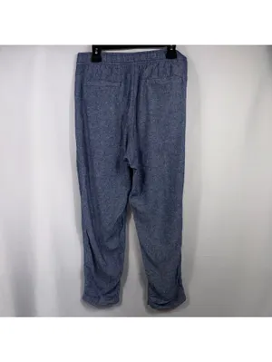 Old Navy Linen Blend Pull-On Cropped Pants Women’s Large Blue Chambray thumbnail 5