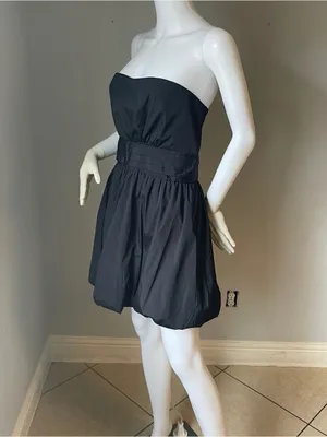 Forever 21 Women’s Strapless black mini dress size Large New with tags thumbnail 3