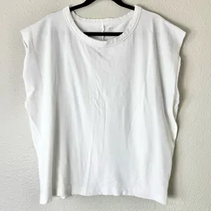 Aerie White Sweatshirt Muscle Tee Size Medium thumbnail 1