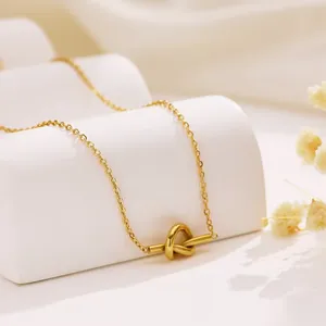 304 stainless steel knot knot 18k real Gold Plated Classic style waterproof non tarnish thumbnail 5