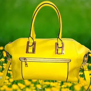 Beautiful yellow satchel purse with shoulder straps!! thumbnail 2