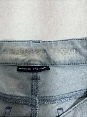 Womans Excellent American Eagle Jegging Stretch Distressed Blue Jeans Size 10 thumbnail 4
