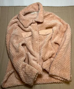 Simply Southern Simply Soft Sherpa Shacket in a light pink thumbnail 5