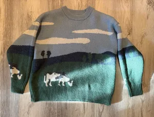 Authentic Aelfric Eden Cow Sweater. SEE MEASUREMENTS thumbnail 1