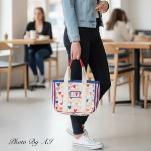 BRIGHTON Mini Tote Love Sparkle Tom Clancy Design Cotton Canvas thumbnail 6