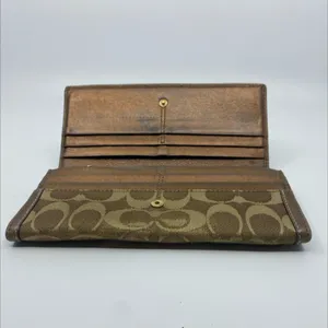 Coach Slim Envelope Brown Signature C Canvas Wallet thumbnail 7