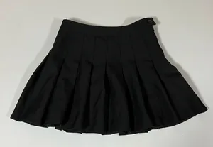 Black Solid Pleated Mini Skirt Bottoms Size S 🖤 thumbnail 1