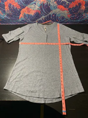 Soma Light Gray Heathered Henley Tunic thumbnail 3