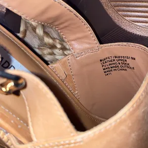 Steve Madden 9 leather Tan Block Heel Sandals thumbnail 6