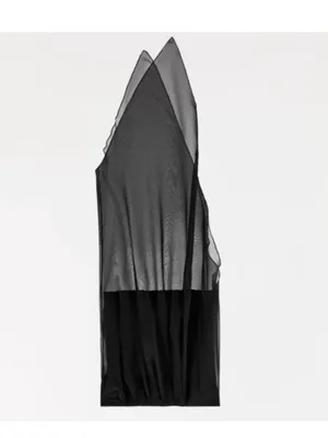 Zara Strapless Long Sheer Top Black - M thumbnail 5