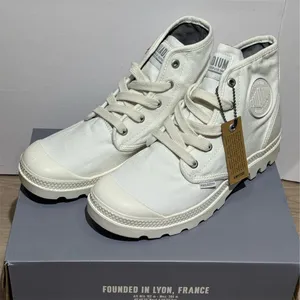 Palladium Pampa Hi Womens Combat Boots White High Top Ankle Lace Up Size 11 thumbnail 1