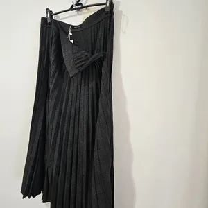 MANGO Checked Pleated Skirt - Charcoal Herringbone - Women's Size 8 - 57058271 thumbnail 4