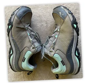 Oboz Sawtooth Low Waterproof Hiking Trail Shoes Womens US 9 Gray Green thumbnail 1