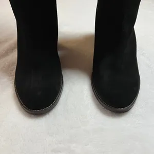 Crevo Atty Knee High Tall Boot Black Suede Stacked Heel Size 7.5 Minimalist Boho thumbnail 6