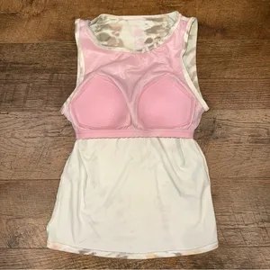 Lands' End Womens Chlorine Resistant High Neck Tankini Swim Top White Tie Dye thumbnail 12