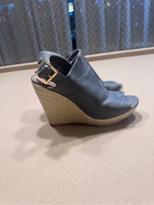 Steve Madden "Nonstop" blue peep-toe slingback wedges thumbnail 3
