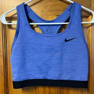 Nike Purple-Blue Racerback Sports Bra with Black Band thumbnail 2
