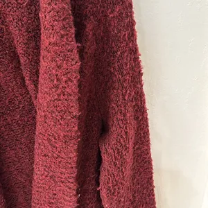 Anthropologie Red Long Line Open Front Sherpa Teddy Cardigan No Pockets M thumbnail 4