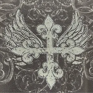 Katydid Long Sleeve cross wings studded rhinestones affliction style Read desc. thumbnail 10