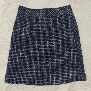 J Crew Skirt Womens‎ 00 Blue Black Tweed A Line Short Office thumbnail 1