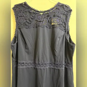 Speechless Navy Blue Lace-Trim A-Line Dress Size‎ 24 thumbnail 2