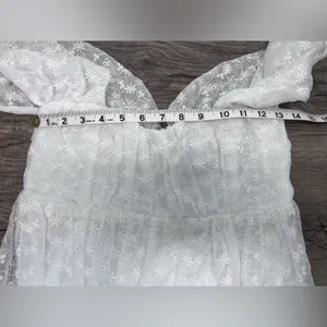 Lulus Lovely Charisma White Eyelet‎ Embroidered Off-The-Shoulder Dress thumbnail 6