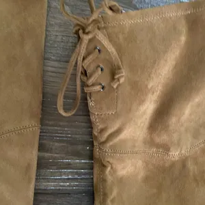 Nine‎ West sz 8.5 brown faux suede chunky high heel boots NWT thumbnail 8