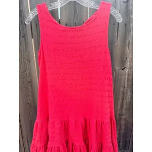 Anthropologie Women's M Knit Feminine Flounced Open Back Mini Dress in Teaberry thumbnail 5