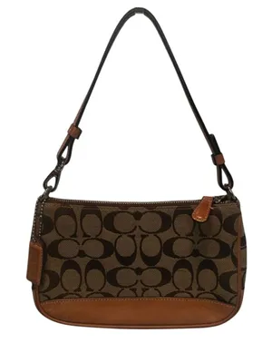 Vintage tan Coach demi mini canvas leather #6094 thumbnail 1