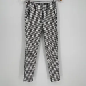 Shinestar Gingham‎ Checkered Pants Black White Y2K Stretch Women Size Large thumbnail 4