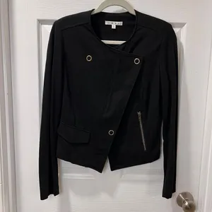 Cabi Black Asymmetrical Moto Jacket S Structured Zip Front‎ Ponte Stretch Career thumbnail 7
