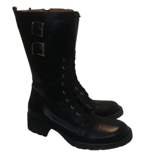 Black Moto leather Boots by Enzo Angioloni sz 7 thumbnail 1