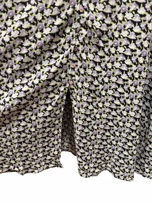NWT In Bloom Floral Midi Slip Dress Lace Trim Button Front Cottagecore L thumbnail 8