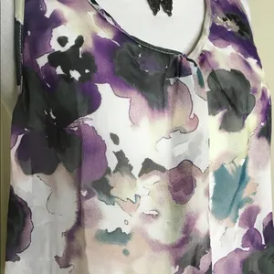 Love Squared Purple Lilac Water Color Casual Summer Hi/Lo Tank Top M thumbnail 6