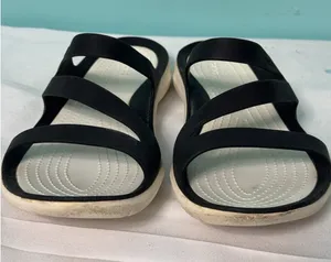 Crocs Swiftwater White Black Strappy Slide Sandals Womens Size 7 Iconic Slip‎ On thumbnail 1