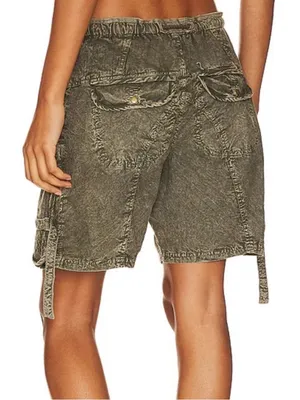 FREE PEOPLE Moon Bay Parachute Cargo Utility Shorts Army Green Size M thumbnail 3
